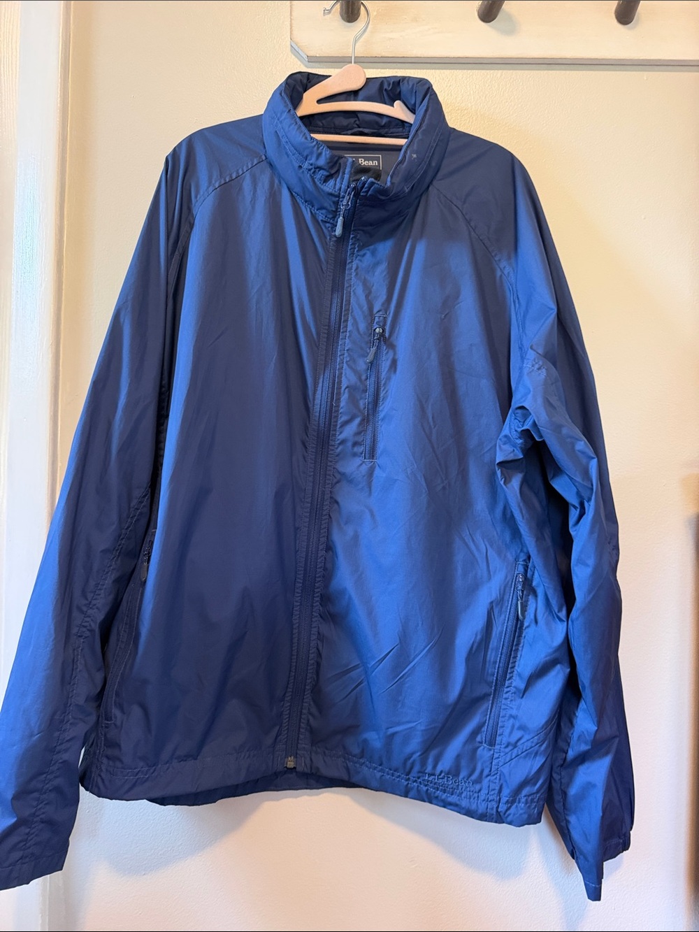 L.L. Bean Men's Navy Polyester Raincoat Jacket